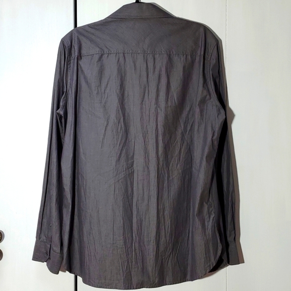 Rock & Republic- Mens Dark Gray Pinstripe Chest pockets Button down Shirt Sz.L - Picture 4 of 7